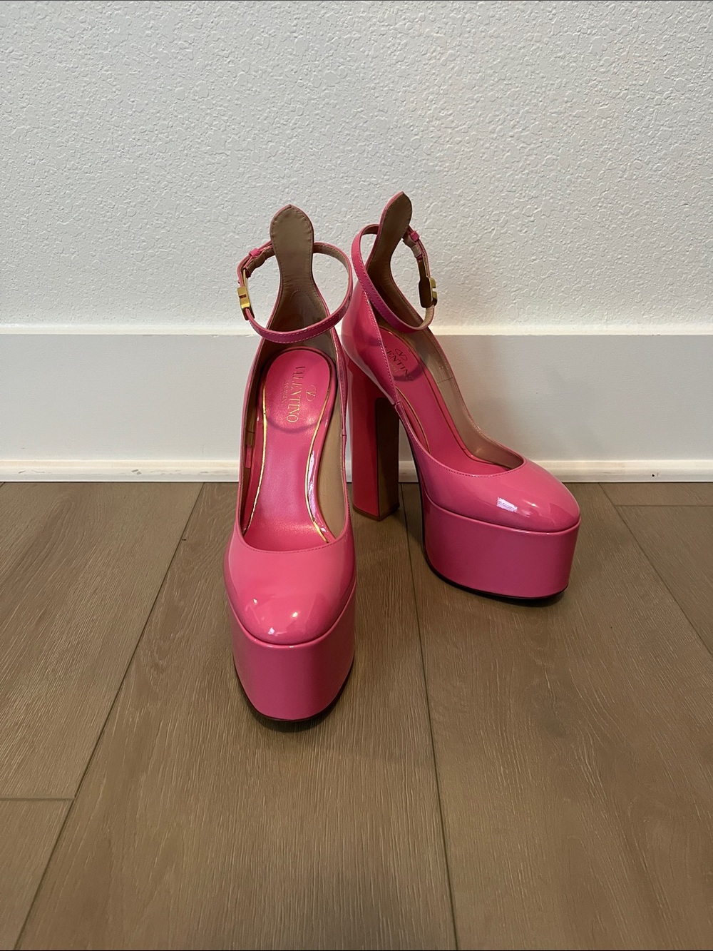 Valentino Tan-Go Patent Platform Pumps